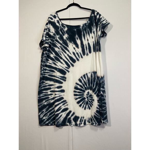 Torrid Mini French Terry off should tee shirt dress women's 2 plus tie dyed - Picture 2 of 5
